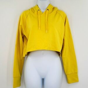 CNC Curves n Combatboots Yellow Crop Hoodie